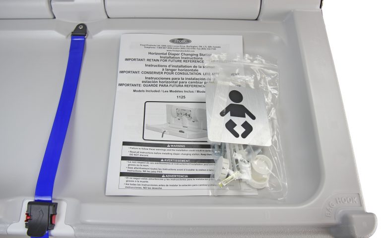 Baby change station Frost grey package