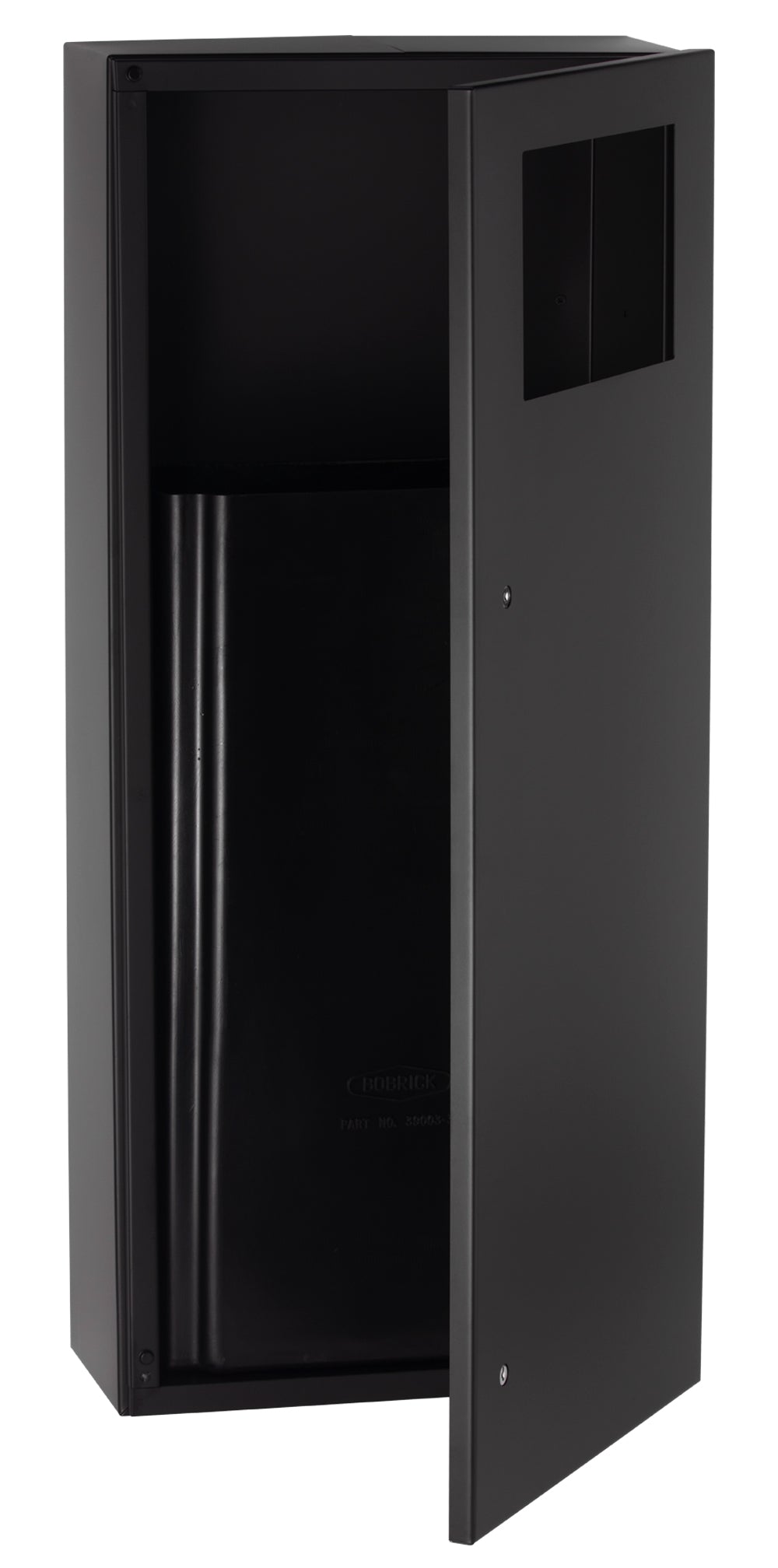 Bobrick Surface Mounted Black 12Gal Waste Receptacle Open