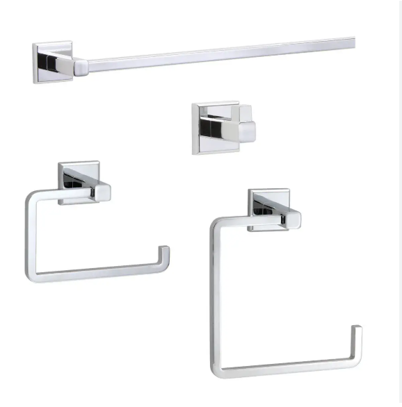 TY-02-B20450 - Ensemble 4 Pièce pour salle de bain en Chrome Poli de la Collection Yates de Taymor