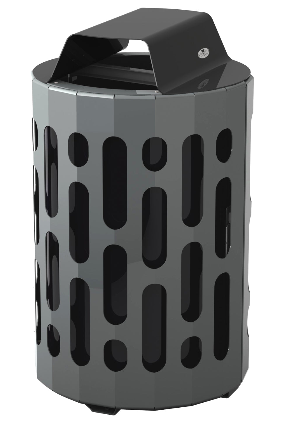 Frost black outdoor waste receptacle
