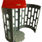 Frost outdoor waste receptacle red open