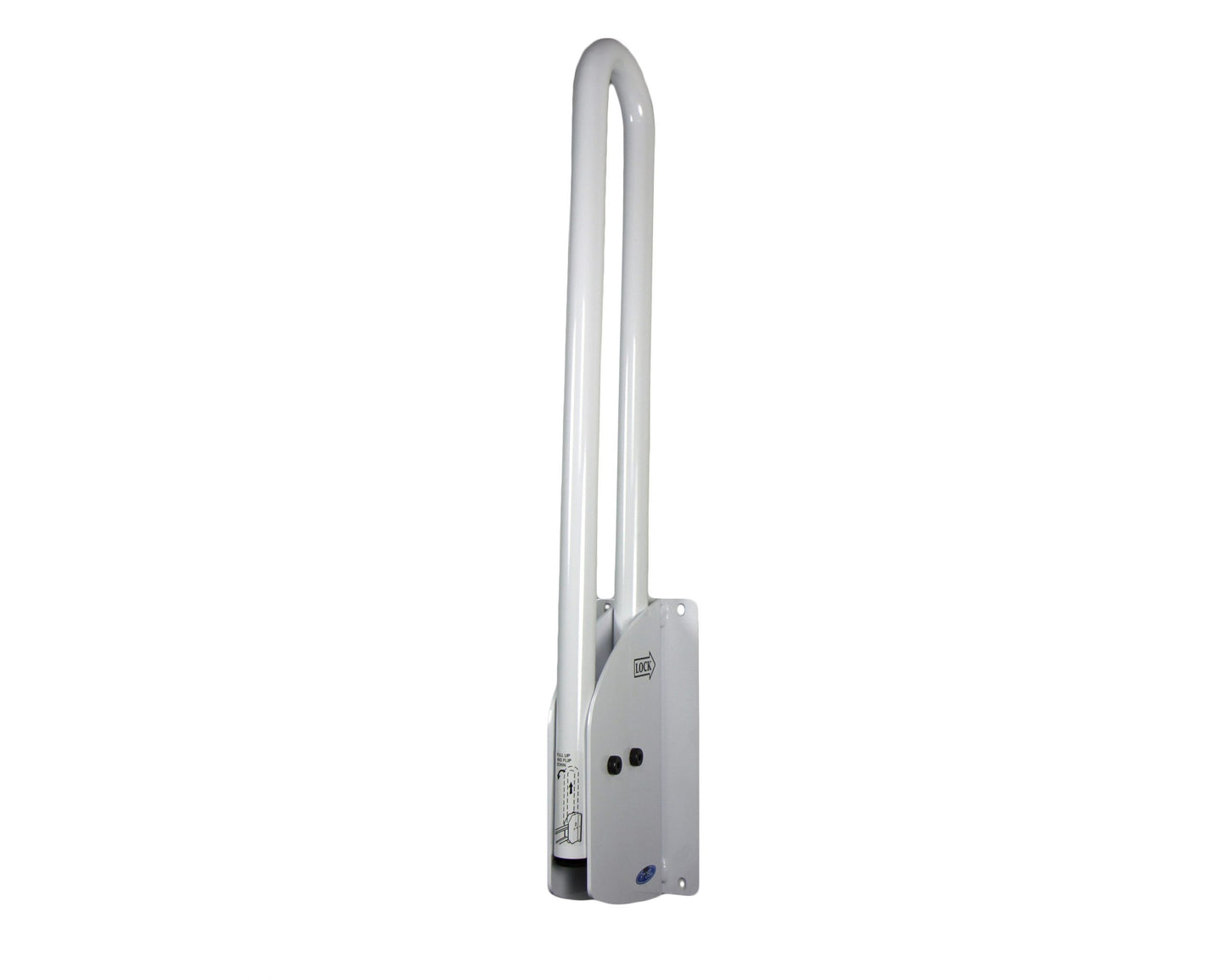 Frost White Swing Up Grab Bar Up Side View