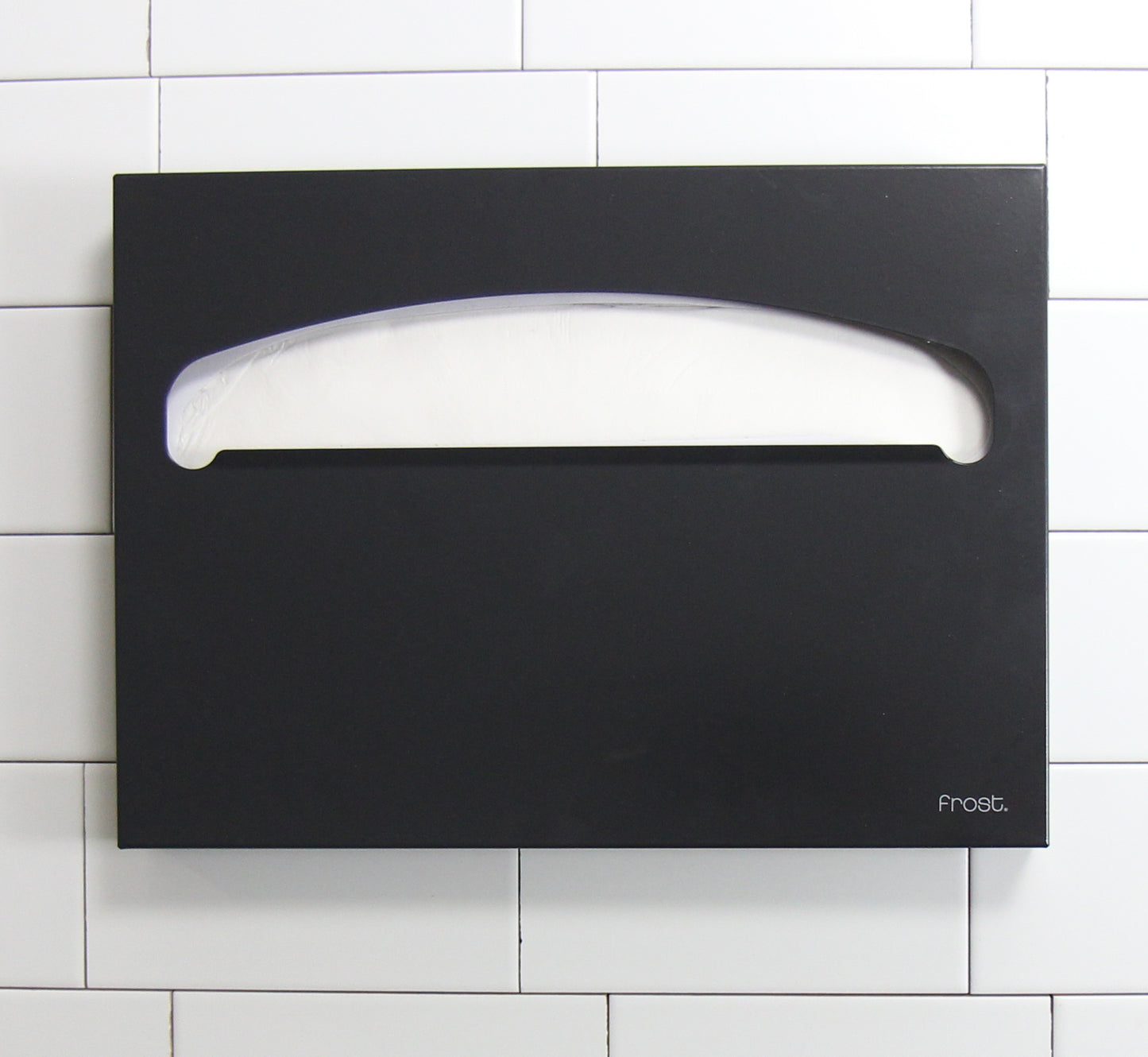 Frost Black Toilet Seat Cover Dispenser Wall View