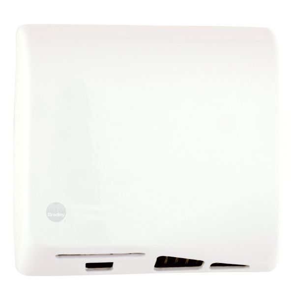 hand dryer Bradley less electricity white side