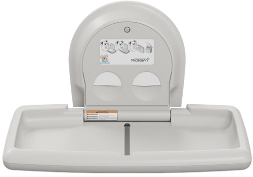 KB300-05SS - Koala Kare Surface-Mounted Horizontal white graphite Baby Change Station with Stainless Steel Veneer