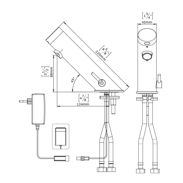 STERN-225821 - Stern Green 1000 E AB 1953 series touch-free electronic lavatory faucet
