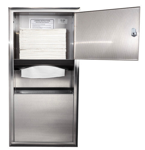 B-369 - ClassicSeries Recessed Paper Towel Dispenser/Waste Receptacle
