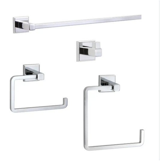 TY-02-B20450 - Ensemble 4 Pièce pour salle de bain en Chrome Poli de la Collection Yates de Taymor