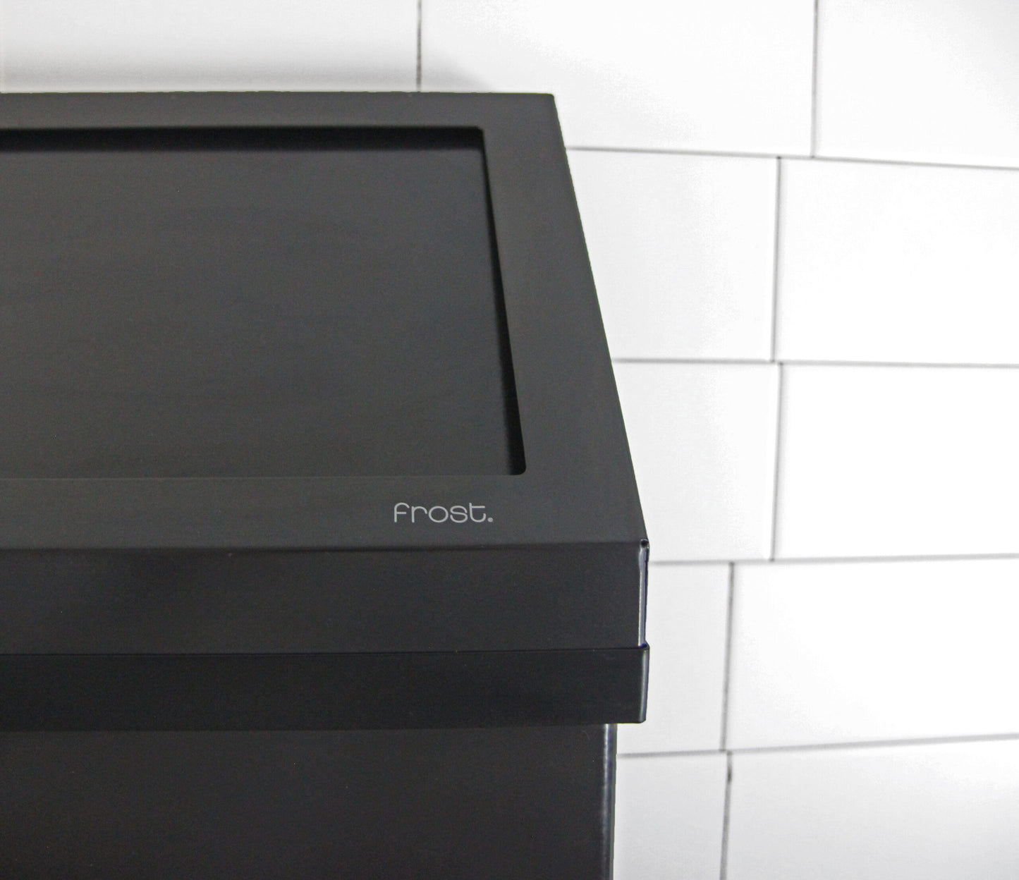Frost Black Waste Receptacle Wall View