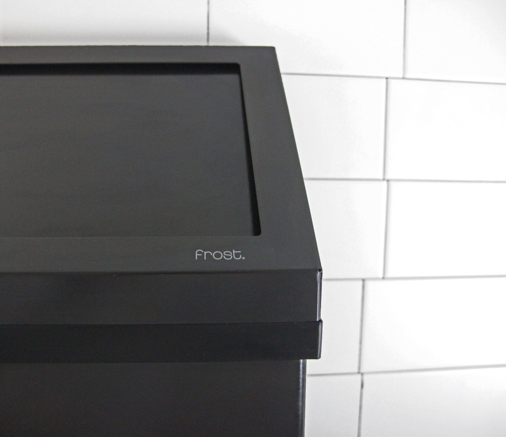 Frost Black Waste Receptacle Wall View