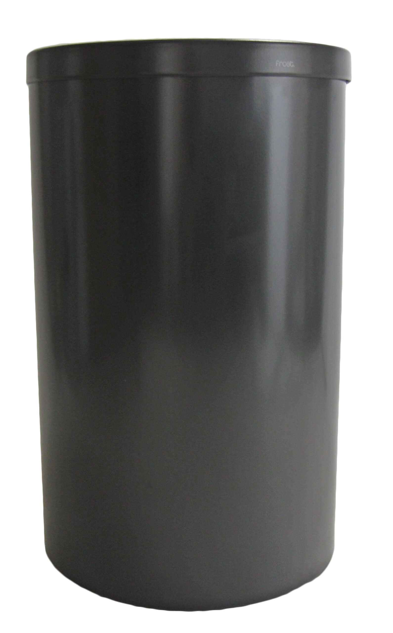 Frost Black Lobby Waste Receptacle Front View