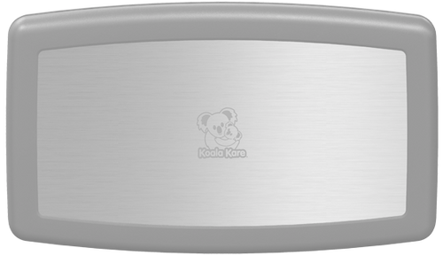 KB300-01SS - Table à langer horizontale grise Koala Kare, à montage en surface, avec placage en acier inoxydable