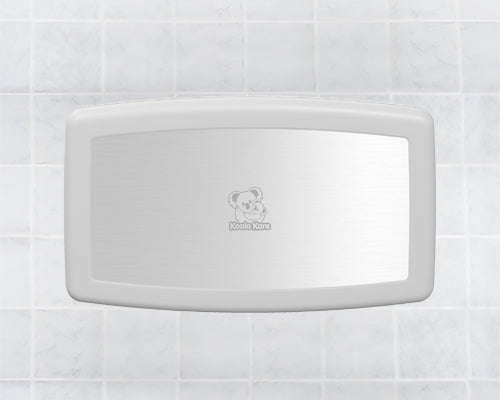KB300-05SS - Koala Kare Table à langer horizontale murale en graphite blanc avec placage en acier inoxydable