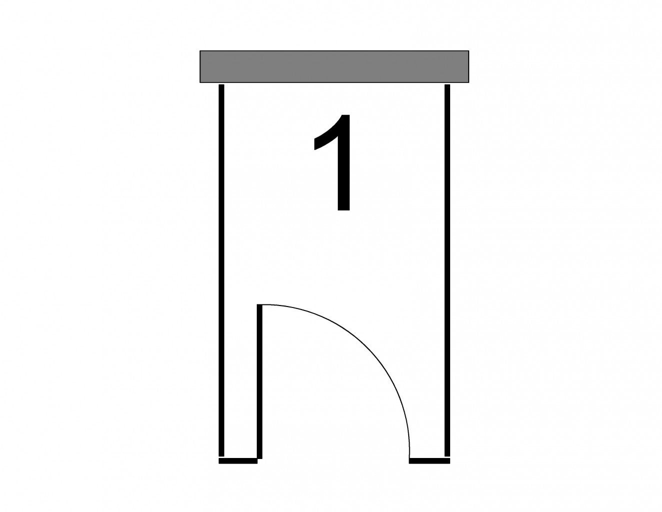 Freestanding partitions with 1 compartment/no accessible compartment/Light Grey Phenolic